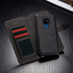 Handytasche Stand Schutzhülle Leder Hülle T02 für Huawei Mate 20 Schwarz