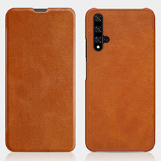 Handytasche Stand Schutzhülle Leder Hülle T02 für Huawei Nova 5T Orange