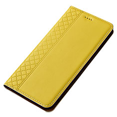 Handytasche Stand Schutzhülle Leder Hülle T02 für Samsung Galaxy A90 4G Gelb