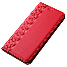 Handytasche Stand Schutzhülle Leder Hülle T02 für Samsung Galaxy A90 4G Rot