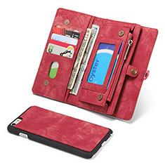 Handytasche Stand Schutzhülle Leder Hülle T03 für Apple iPhone 6S Rot