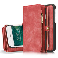 Handytasche Stand Schutzhülle Leder Hülle T03 für Apple iPhone 8 Plus Rot