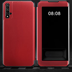 Handytasche Stand Schutzhülle Leder Hülle T03 für Huawei Nova 5T Rot
