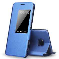 Handytasche Stand Schutzhülle Leder Hülle T04 für Huawei Mate 20 Pro Blau