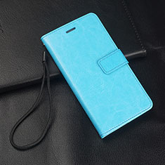 Handytasche Stand Schutzhülle Leder Hülle T04 für Oppo R15X Cyan