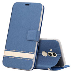 Handytasche Stand Schutzhülle Leder Hülle T05 für Huawei Mate 20 Lite Blau