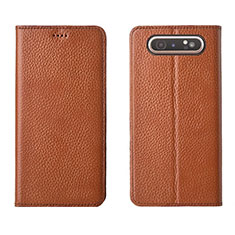 Handytasche Stand Schutzhülle Leder Hülle T05 für Samsung Galaxy A80 Orange
