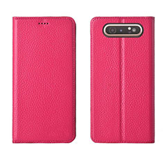 Handytasche Stand Schutzhülle Leder Hülle T05 für Samsung Galaxy A80 Pink