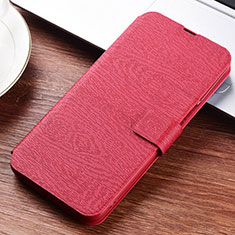 Handytasche Stand Schutzhülle Leder Hülle T06 für Huawei P30 Lite New Edition Rot