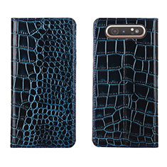 Handytasche Stand Schutzhülle Leder Hülle T06 für Samsung Galaxy A90 4G Blau