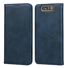 Handytasche Stand Schutzhülle Leder Hülle T08 für Samsung Galaxy A80 Blau