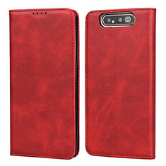 Handytasche Stand Schutzhülle Leder Hülle T08 für Samsung Galaxy A90 4G Rot