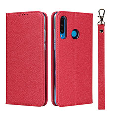 Handytasche Stand Schutzhülle Leder Hülle T09 für Huawei P30 Lite Rot