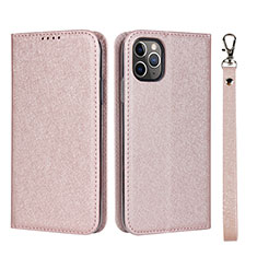 Handytasche Stand Schutzhülle Leder Hülle T10 für Apple iPhone 11 Pro Rosegold