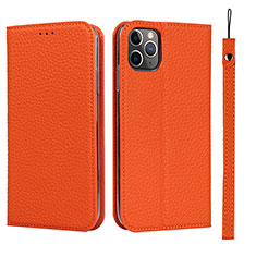 Handytasche Stand Schutzhülle Leder Hülle T11 für Apple iPhone 11 Pro Orange