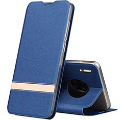 Handytasche Stand Schutzhülle Leder Hülle T12 für Huawei Mate 30 Blau