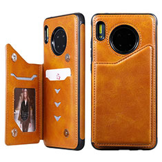 Handytasche Stand Schutzhülle Leder Hülle T14 für Huawei Mate 30 5G Orange