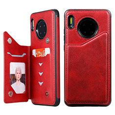 Handytasche Stand Schutzhülle Leder Hülle T14 für Huawei Mate 30 Pro 5G Rot