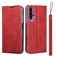 Handytasche Stand Schutzhülle Leder Hülle T15 für Huawei Nova 5T Rot