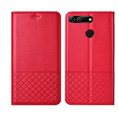 Handytasche Stand Schutzhülle Leder Hülle T17 für Huawei Honor V20 Rot