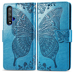 Handytasche Stand Schutzhülle Leder Hülle T19 für Huawei Nova 5T Blau