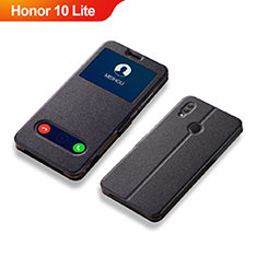Handytasche Stand Schutzhülle Leder L01 für Huawei Honor 10 Lite Schwarz