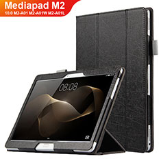 Handytasche Stand Schutzhülle Leder L01 für Huawei MediaPad M2 10.0 M2-A01 M2-A01W M2-A01L Schwarz