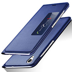 Handytasche Stand Schutzhülle Leder L01 für Huawei P7 Dual SIM Blau