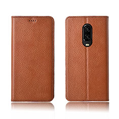Handytasche Stand Schutzhülle Leder L01 für OnePlus 6T Orange