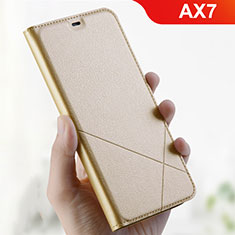 Handytasche Stand Schutzhülle Leder L01 für Oppo AX7 Gold