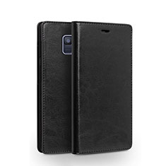 Handytasche Stand Schutzhülle Leder L01 für Samsung Galaxy A6 (2018) Schwarz