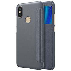 Handytasche Stand Schutzhülle Leder L01 für Xiaomi Mi 6X Schwarz