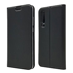 Handytasche Stand Schutzhülle Leder L02 für Huawei P30 Schwarz