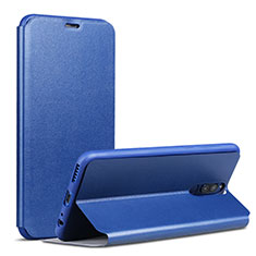 Handytasche Stand Schutzhülle Leder L02 für Huawei Rhone Blau