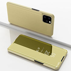 Handytasche Stand Schutzhülle Leder Rahmen Spiegel Tasche für Apple iPhone 11 Pro Gold