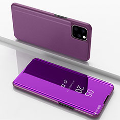 Handytasche Stand Schutzhülle Leder Rahmen Spiegel Tasche für Apple iPhone 11 Pro Violett