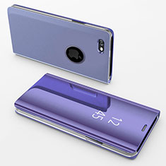 Handytasche Stand Schutzhülle Leder Rahmen Spiegel Tasche für Apple iPhone 6S Plus Violett