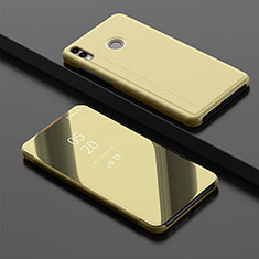 Handytasche Stand Schutzhülle Leder Rahmen Spiegel Tasche für Huawei Honor 10 Lite Gold