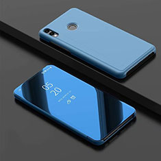 Handytasche Stand Schutzhülle Leder Rahmen Spiegel Tasche für Huawei Honor 8X Hellblau