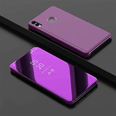 Handytasche Stand Schutzhülle Leder Rahmen Spiegel Tasche für Huawei Honor 8X Violett