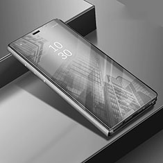Handytasche Stand Schutzhülle Leder Rahmen Spiegel Tasche für Huawei Honor View 30 Pro 5G Silber