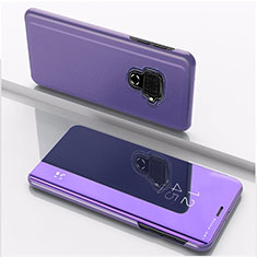 Handytasche Stand Schutzhülle Leder Rahmen Spiegel Tasche für Huawei Mate 30 Lite Violett