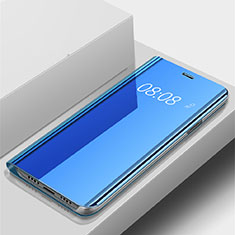 Handytasche Stand Schutzhülle Leder Rahmen Spiegel Tasche für Huawei P Smart (2019) Blau
