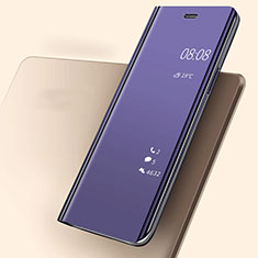 Handytasche Stand Schutzhülle Leder Rahmen Spiegel Tasche für Huawei P20 Violett