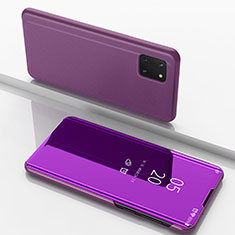 Handytasche Stand Schutzhülle Leder Rahmen Spiegel Tasche für Samsung Galaxy A81 Pink