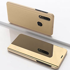 Handytasche Stand Schutzhülle Leder Rahmen Spiegel Tasche für Samsung Galaxy M10S Gold