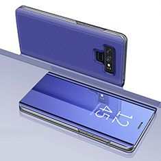 Handytasche Stand Schutzhülle Leder Rahmen Spiegel Tasche für Samsung Galaxy Note 9 Violett