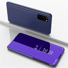 Handytasche Stand Schutzhülle Leder Rahmen Spiegel Tasche für Samsung Galaxy S20 5G Violett