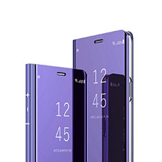 Handytasche Stand Schutzhülle Leder Rahmen Spiegel Tasche für Sony Xperia XZ3 Violett