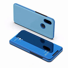 Handytasche Stand Schutzhülle Leder Rahmen Spiegel Tasche für Xiaomi Mi 8 Hellblau